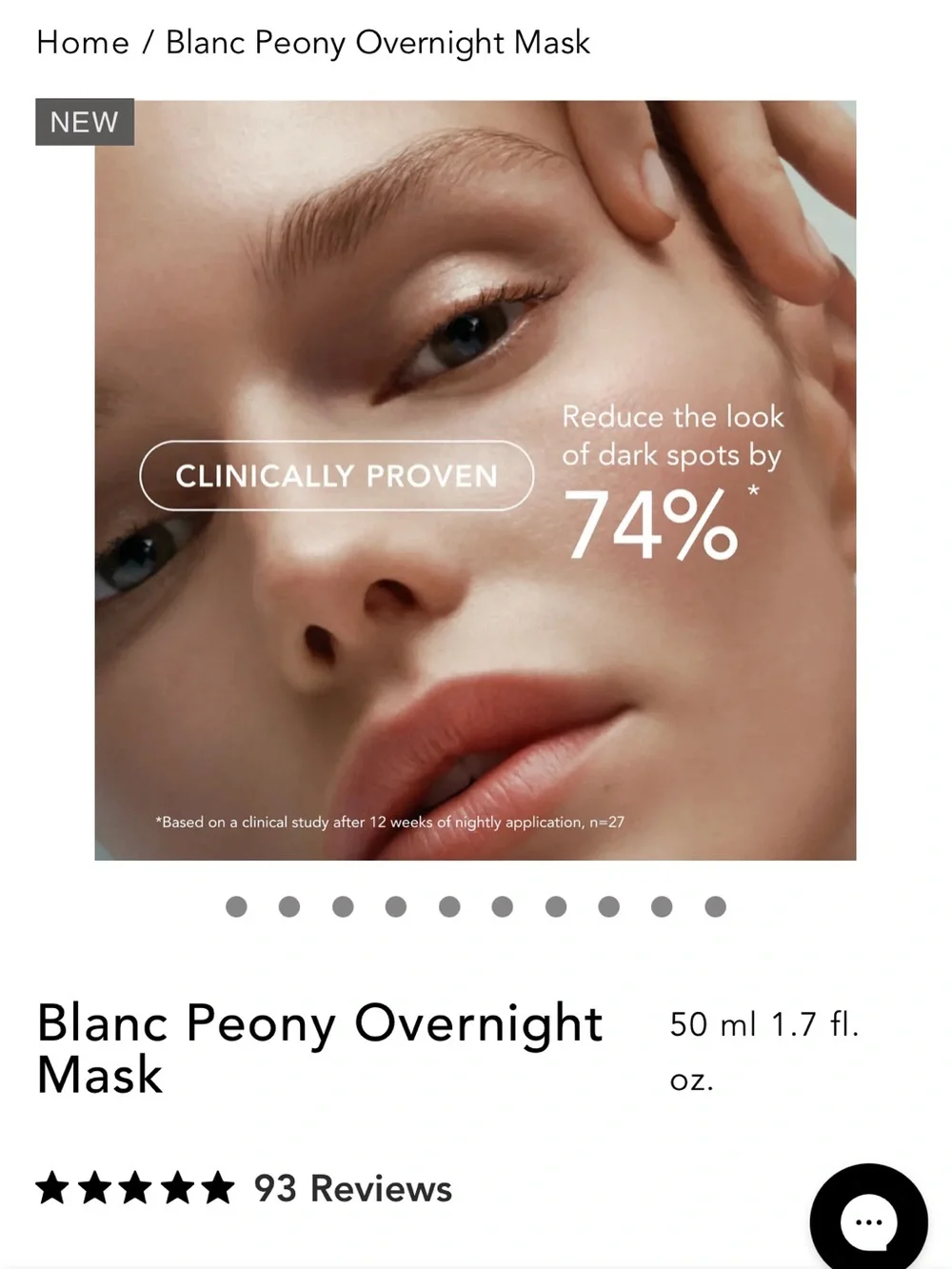 Chantecaille Blanc Peony Overnight Mask — White